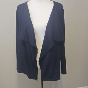 Talbots Blue Cardigan Sweater Open Front